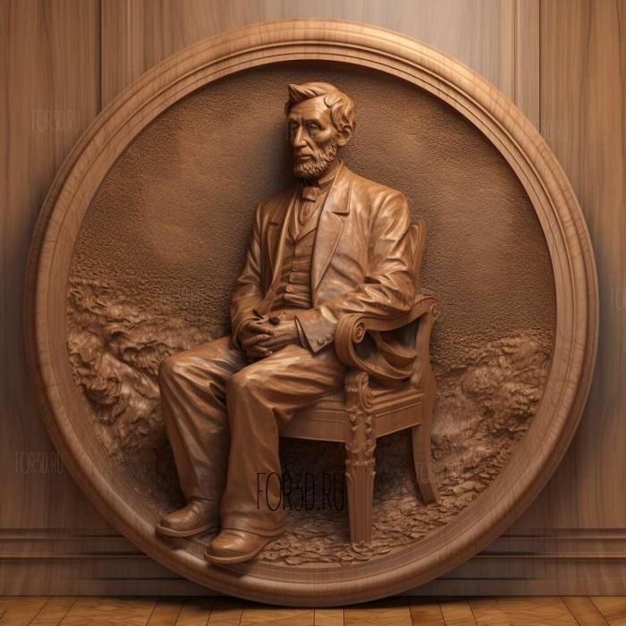 Abraham Lincoln on the round podium 3 3d stl модель для ЧПУ