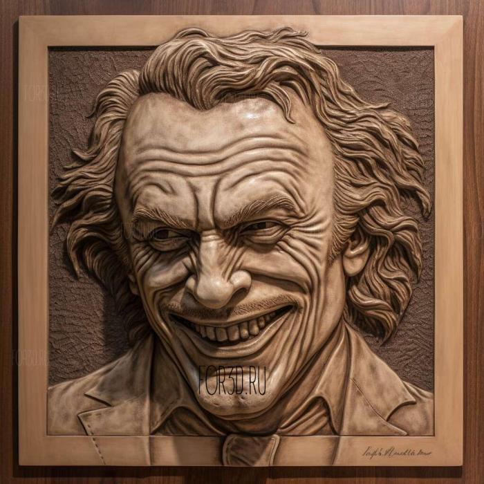 Joker Heath Ledger 3 stl model for CNC