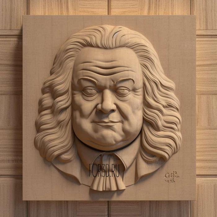 Johann Sebastian Bach 1 stl model for CNC
