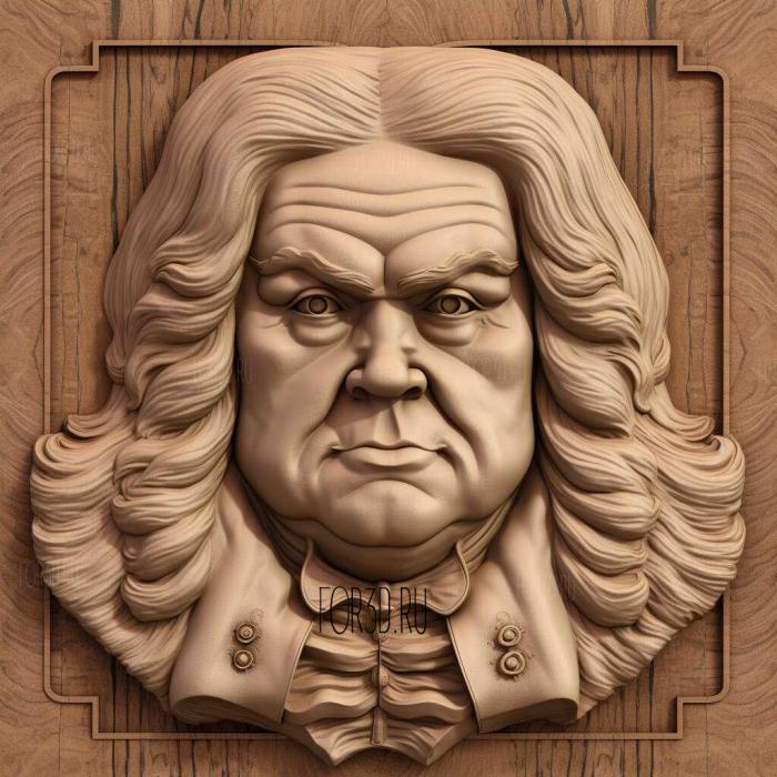 Johann Sebastian Bach 4 stl model for CNC