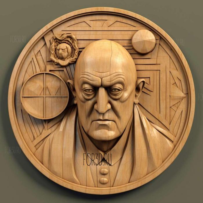 st aleister crowley 3 stl model for CNC