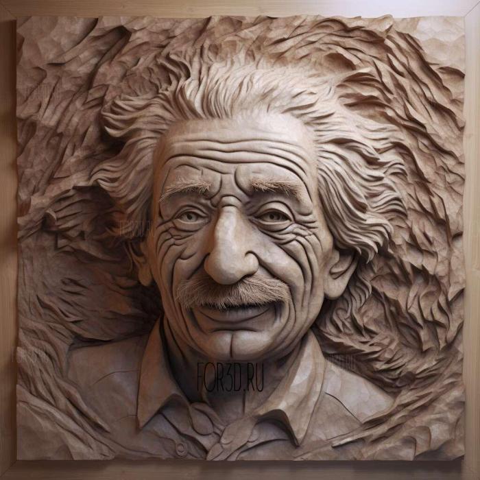 Albert Einstein physicist 3 stl model for CNC
