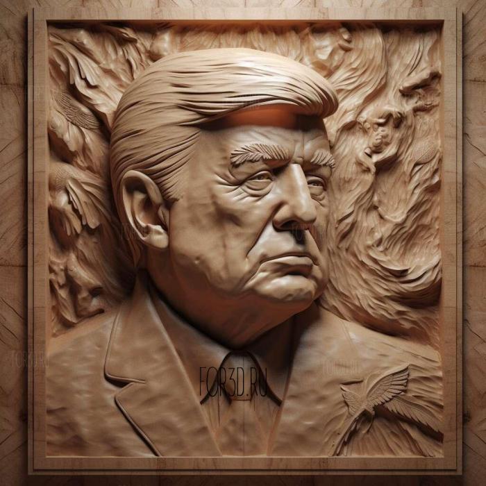 Donald Trump presidental edition 3 stl model for CNC