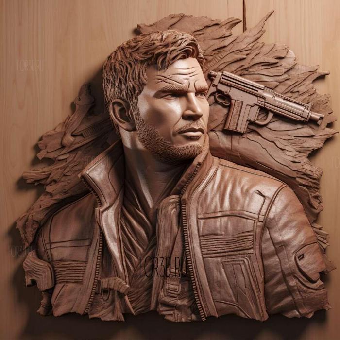 Star Lord Chris Pratt 3 stl model for CNC