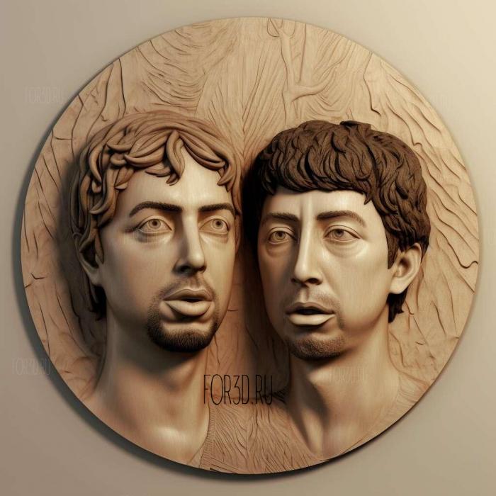 Sergey Brin and Larry Page 3 stl model for CNC