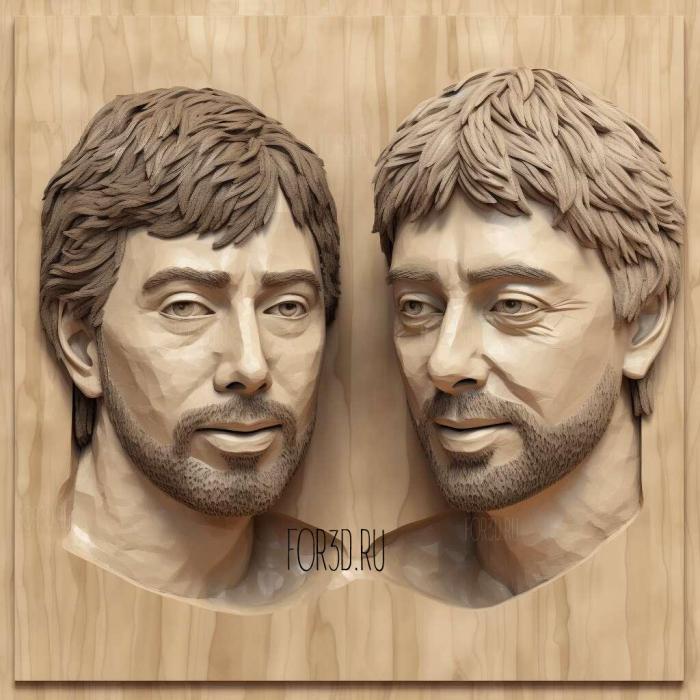 Sergey Brin and Larry Page 4 stl model for CNC