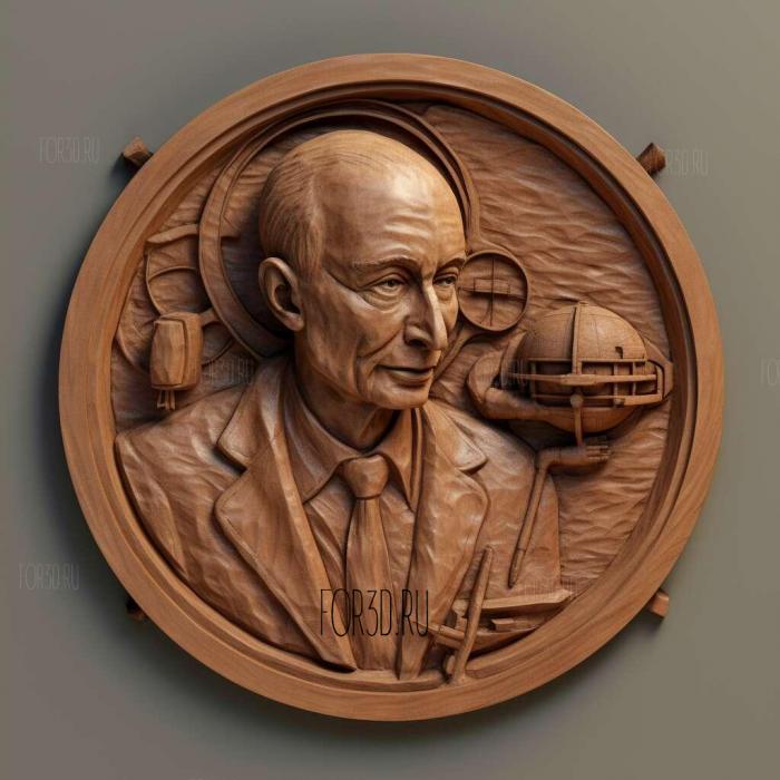 Robert Goddard rocket scientist 3 stl model for CNC