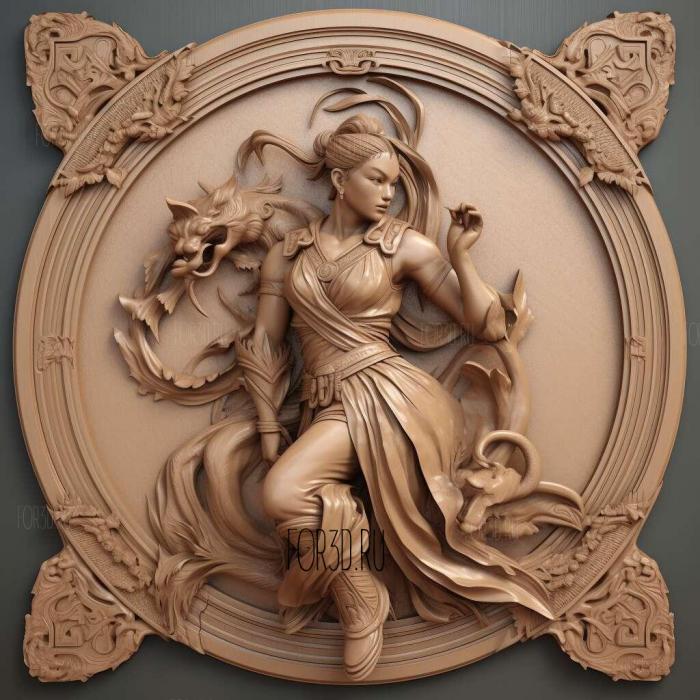 chun li 3d model 3 stl model for CNC