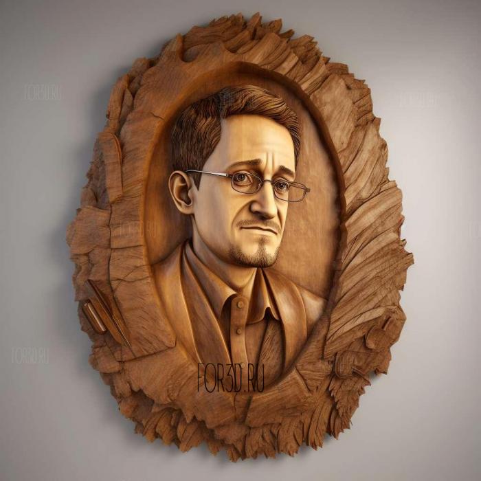 Edward Snowden 3D caricature 1 stl model for CNC