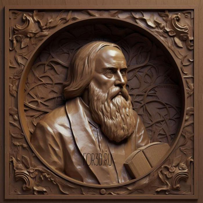 Dmitry Ivanovich Mendeleev 3 stl model for CNC