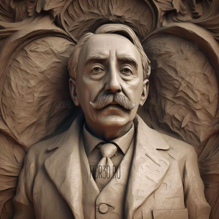 HG Wells Statue by Wesley W Harland 1 stl model for CNC