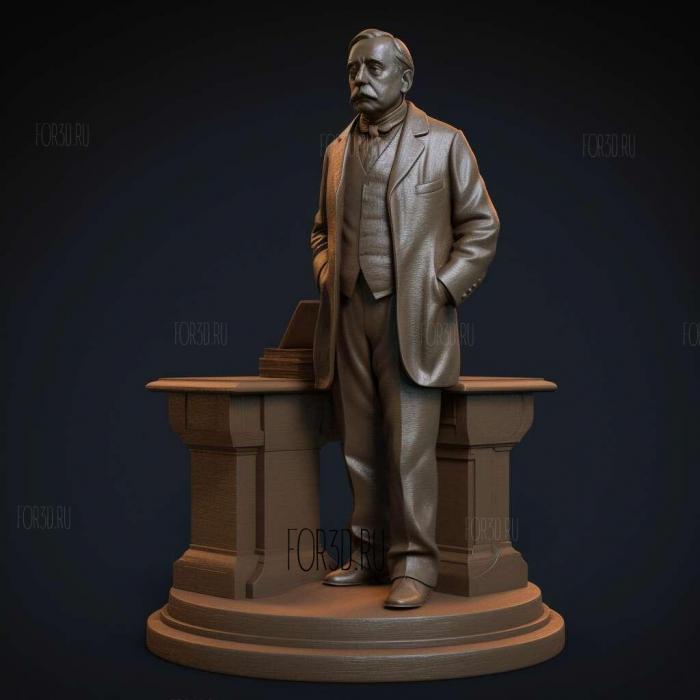 HG Wells Statue by Wesley W Harland 4 stl model for CNC