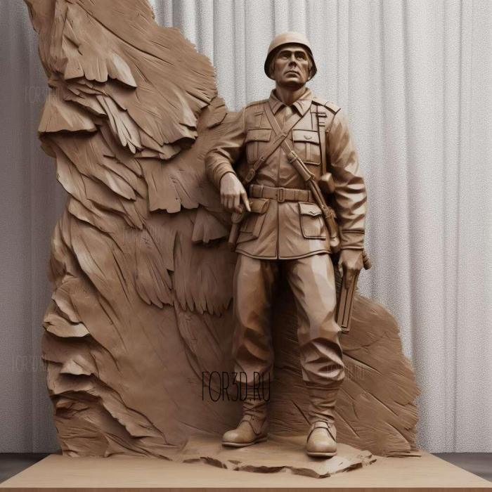 Soviet Soldier Monument 2 stl model for CNC