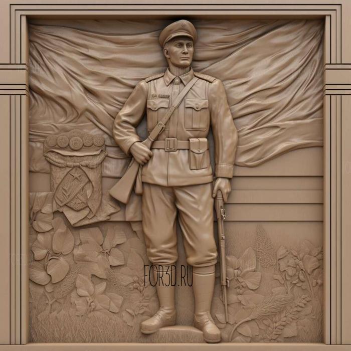 Soviet Soldier Monument 3 stl model for CNC