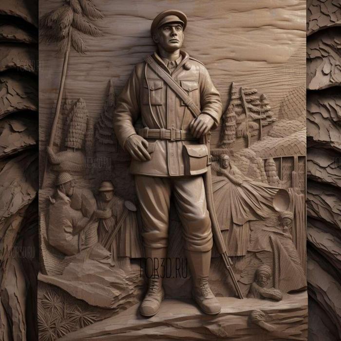 Soviet Soldier Monument 4 stl model for CNC