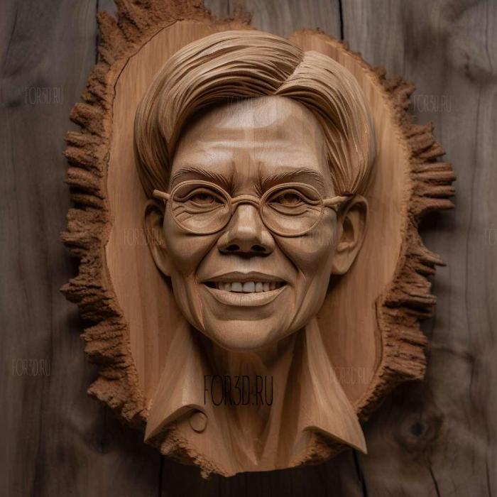 Elizabeth Warren caricatrue 1 stl model for CNC