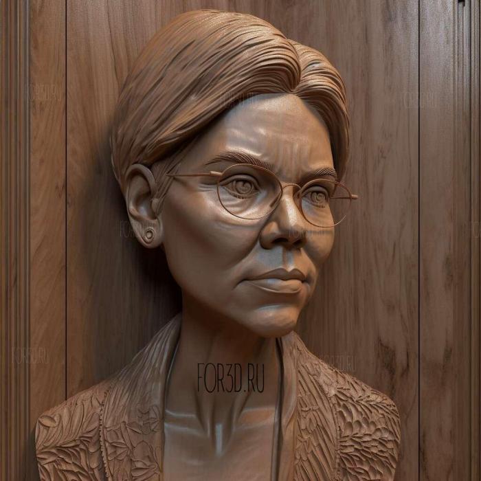 Elizabeth Warren caricatrue 2 stl model for CNC