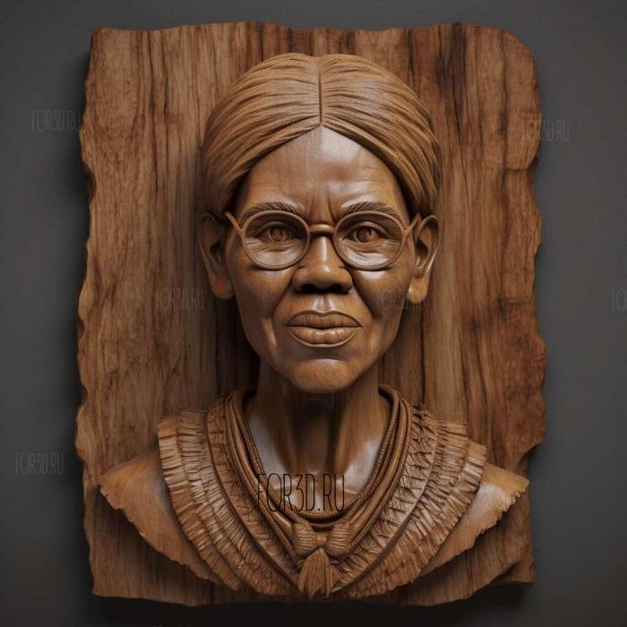 Elizabeth Warren caricatrue 3 stl model for CNC