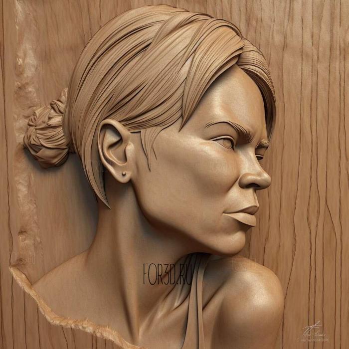 Elizabeth Warren caricatrue 4 stl model for CNC