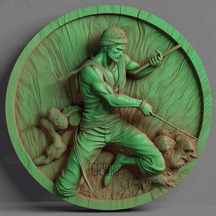 st Roronoa Zoro one piece 1 stl model for CNC