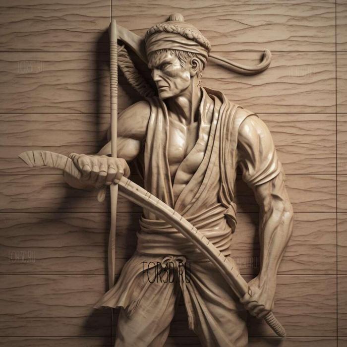 st Roronoa Zoro one piece 2 stl model for CNC