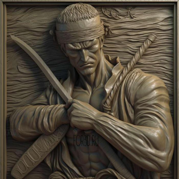 st Roronoa Zoro one piece 3 stl model for CNC