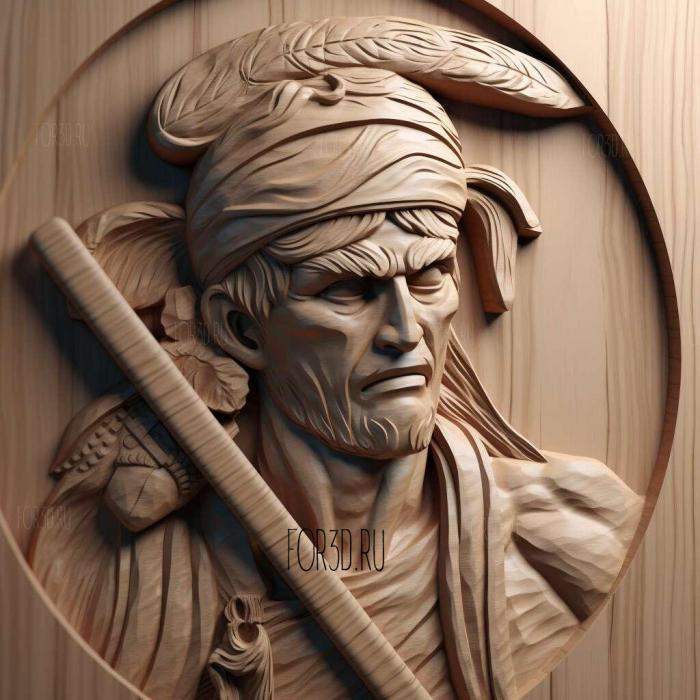 st Roronoa Zoro one piece 4 stl model for CNC