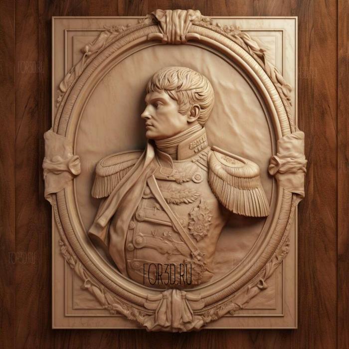 Napoleon Bonaparte young 3 stl model for CNC