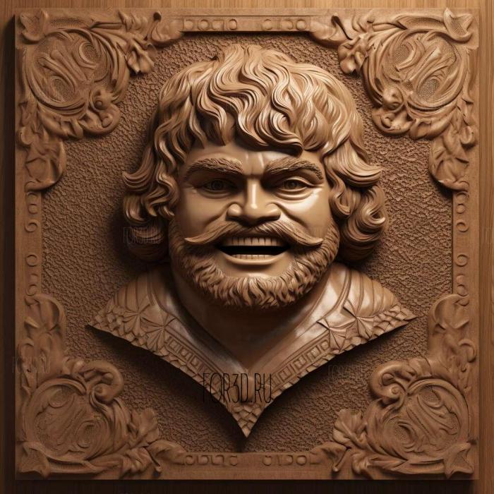 Jack Black as Nacho Libre 1 stl model for CNC