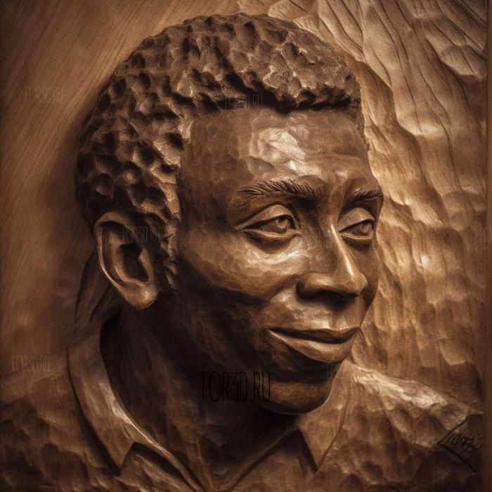 Pele soccer star 1 stl model for CNC