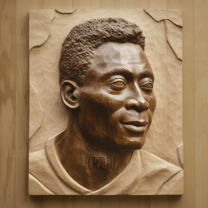 Pele soccer star 2 stl model for CNC