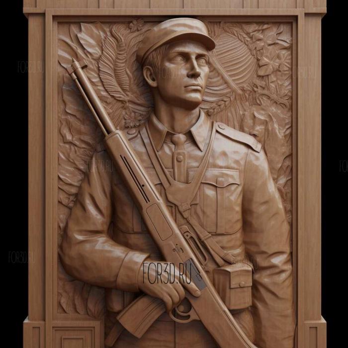 Soviet Soldier Monument 3 stl model for CNC