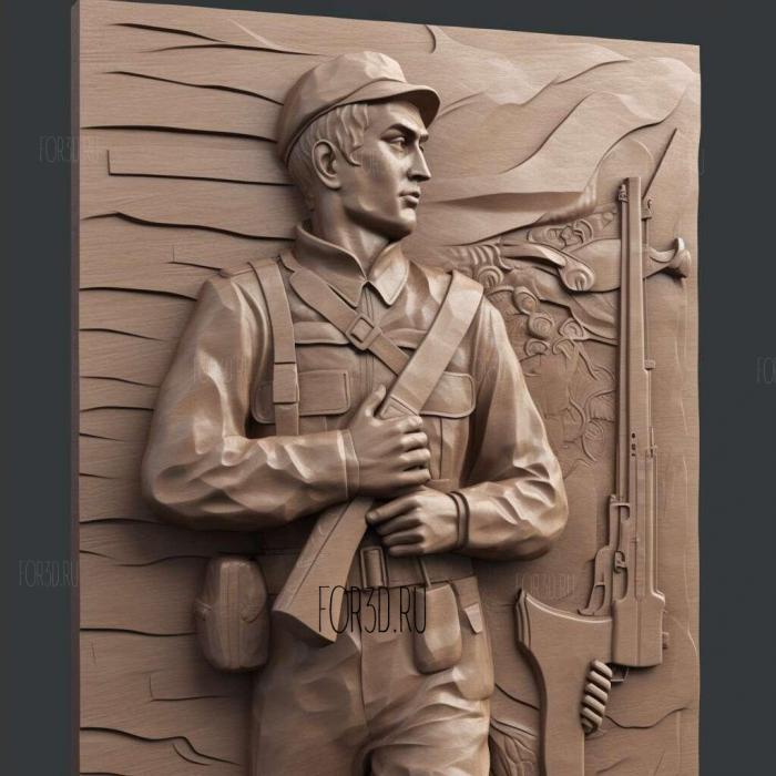 Soviet Soldier Monument 4 stl model for CNC