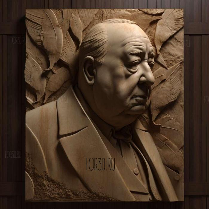 Alfred Hitchcock 3 stl model for CNC