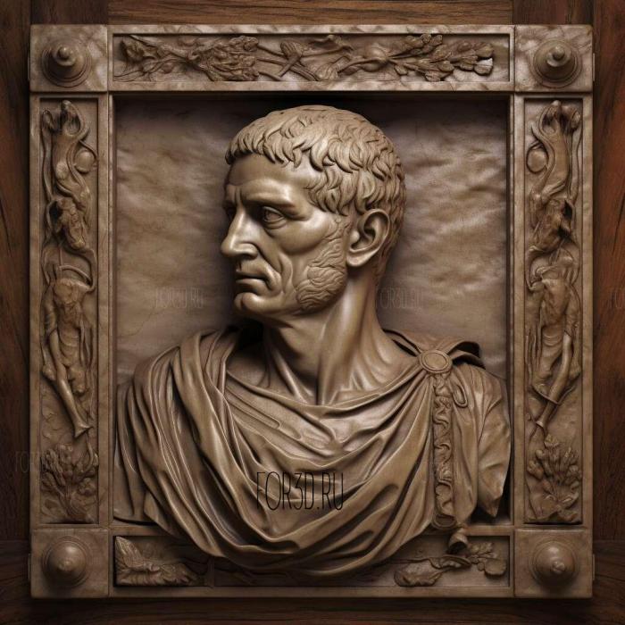 Gaius Julius Caesar 2 stl model for CNC