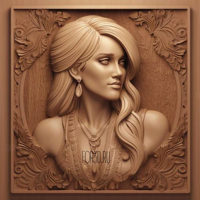 Carrie Underwood 1 stl model for CNC