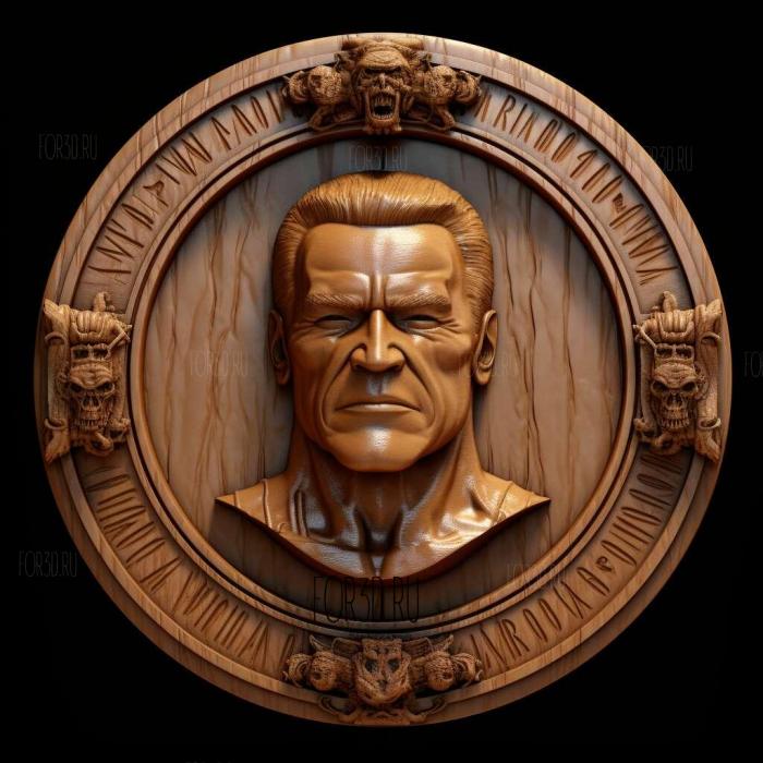 3d Model Arnold Schwarzenegger Medallion 2 4 stl model for CNC