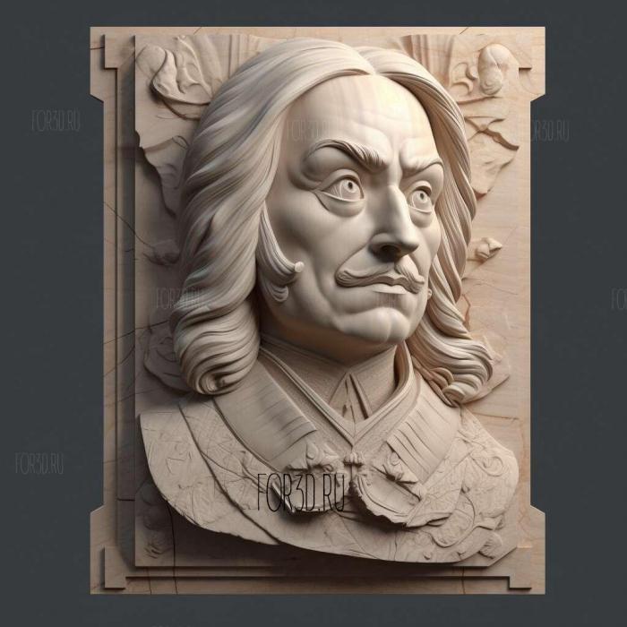 Peter the Great head 1 stl model for CNC