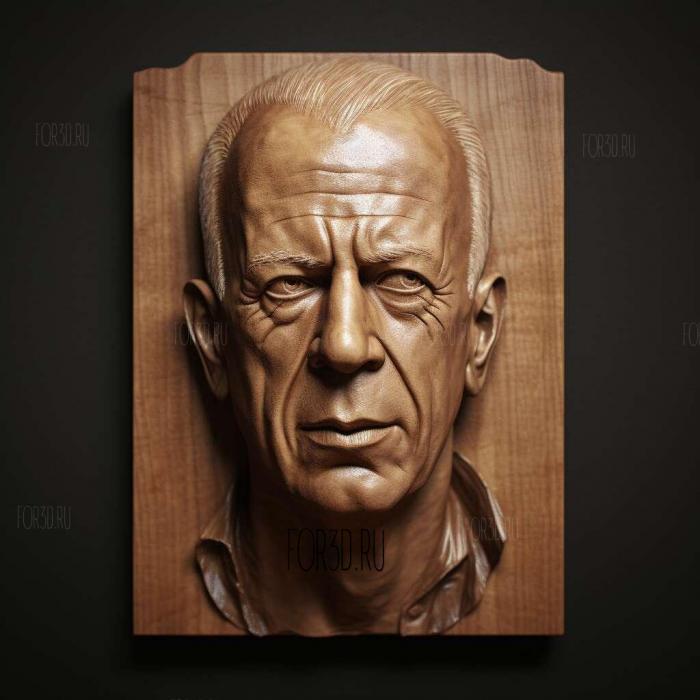 Bruce Willis in a T shirt 4 stl model for CNC