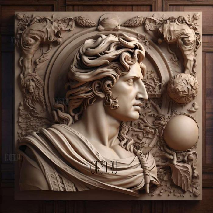 Alexander the Great 3 stl model for CNC