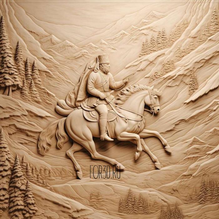 Napoleon Crossing the Alps 3 stl model for CNC