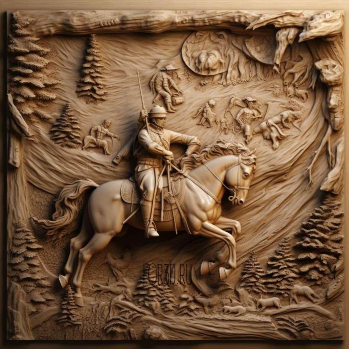 Napoleon Crossing the Alps 4 stl model for CNC