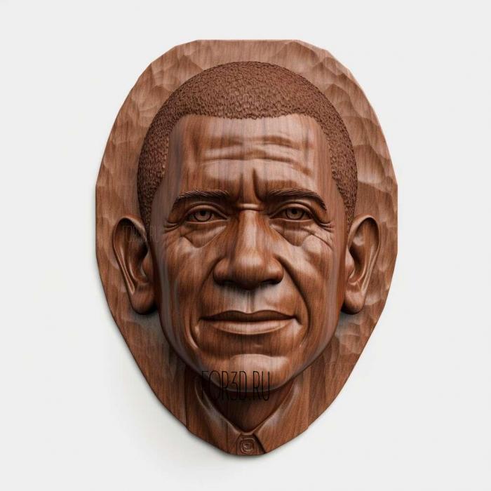 Barack Obama head 3 stl model for CNC