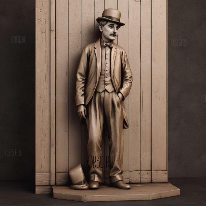 Charlie Chaplin Standing 1 stl model for CNC