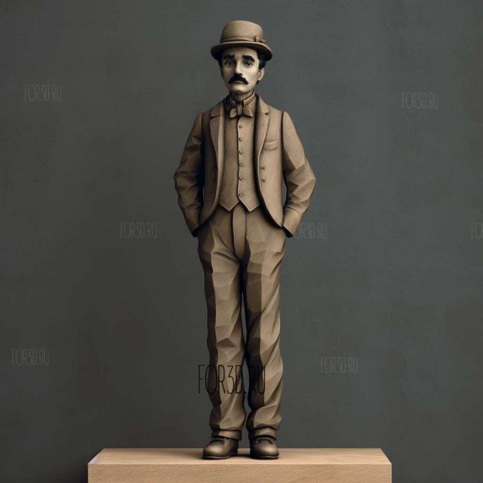 Charlie Chaplin Standing 2 stl model for CNC