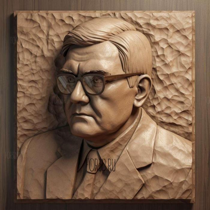 Dmitri Shostakovich statue 2 stl model for CNC