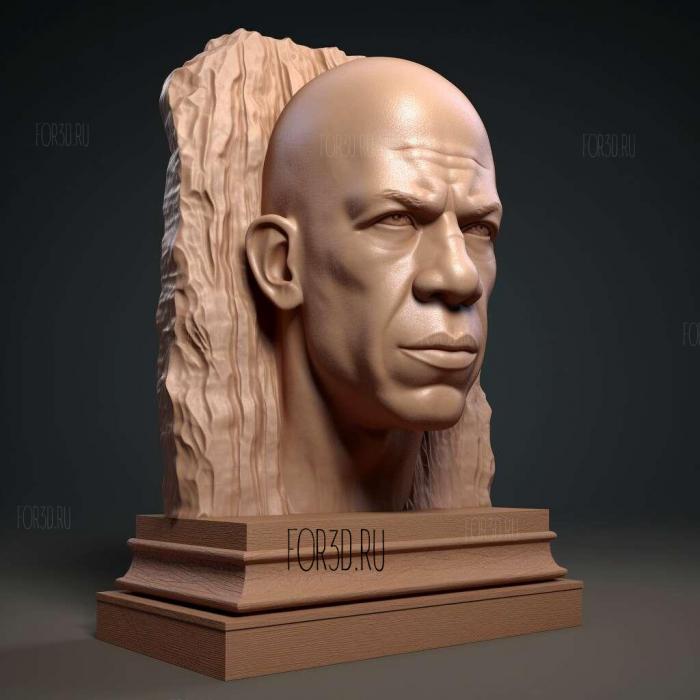 Vin Diesel with plinth 1 stl model for CNC