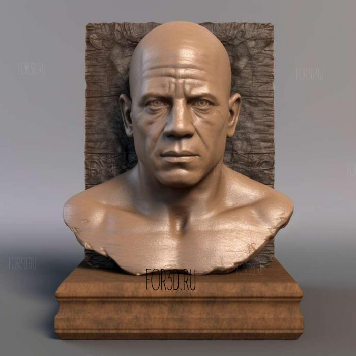 Vin Diesel with plinth 3 stl model for CNC