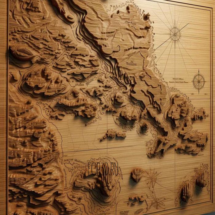 Buster St Kitts and Nevis North America 2 stl model for CNC