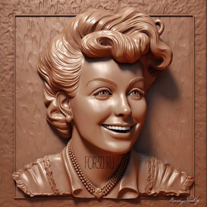 Lucille Ball TV star 4 stl model for CNC